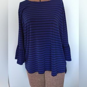 Blue and Black strip top